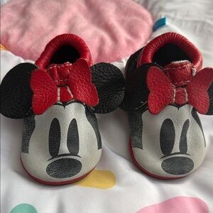 Disney Minnie Mouse Red and Black Kids Slippers